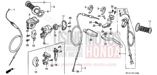 HANDLE LEVER/SWITCH/CABLE CR500RL de 1990